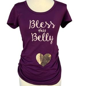 Bless This Belly (M) Violet & Ruby Maternity Shirt.